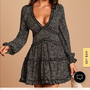 Black long sleeve mini dress